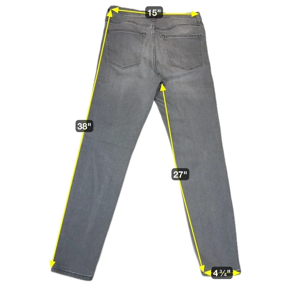 J Crew Skinny Jeans Womens 30 Gray‎ High Rise Stretch Denim Pants